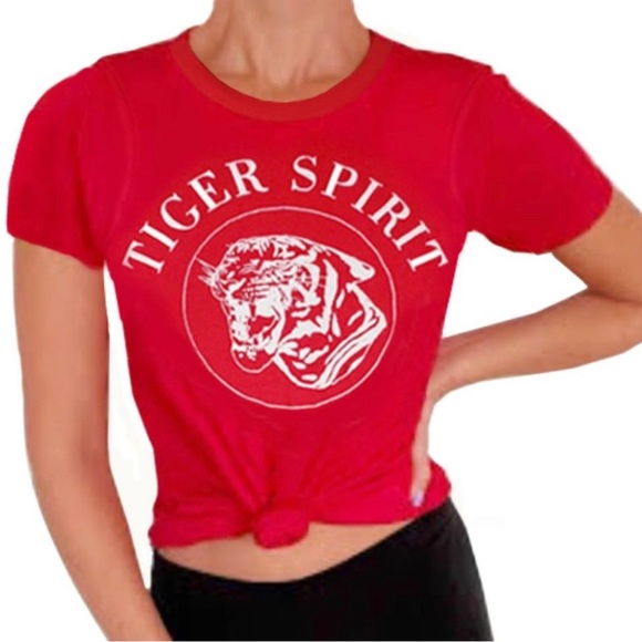Reformation Tops - CHASOR Tiger Spirit Gauzy Cotton Cropped High-Low Muscle Tank